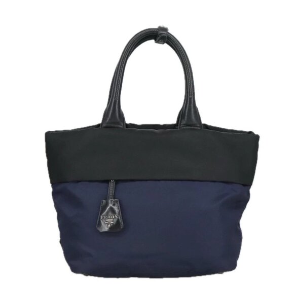 PRADA Hand Bag Nylon Navy Silver - Picture 2 of 15